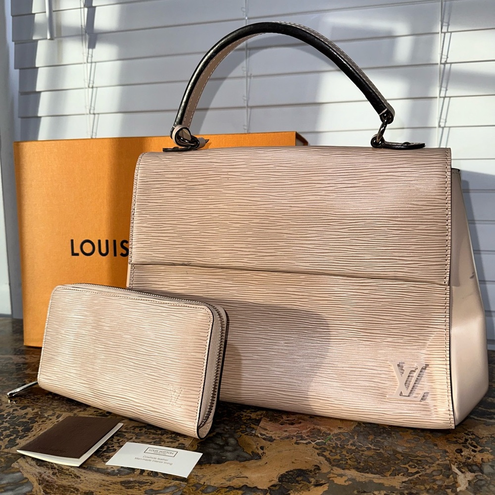 Louis Vuitton Beige Handbag and Wallet Set